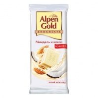 "Alpen Gold" миндаль и кокос белый шоколад 90г