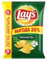 "Lays" со вкусом зелёного лука 225г