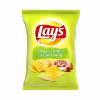 "Lays" чипсы со вкусом белые грибы со сметаной 80г
